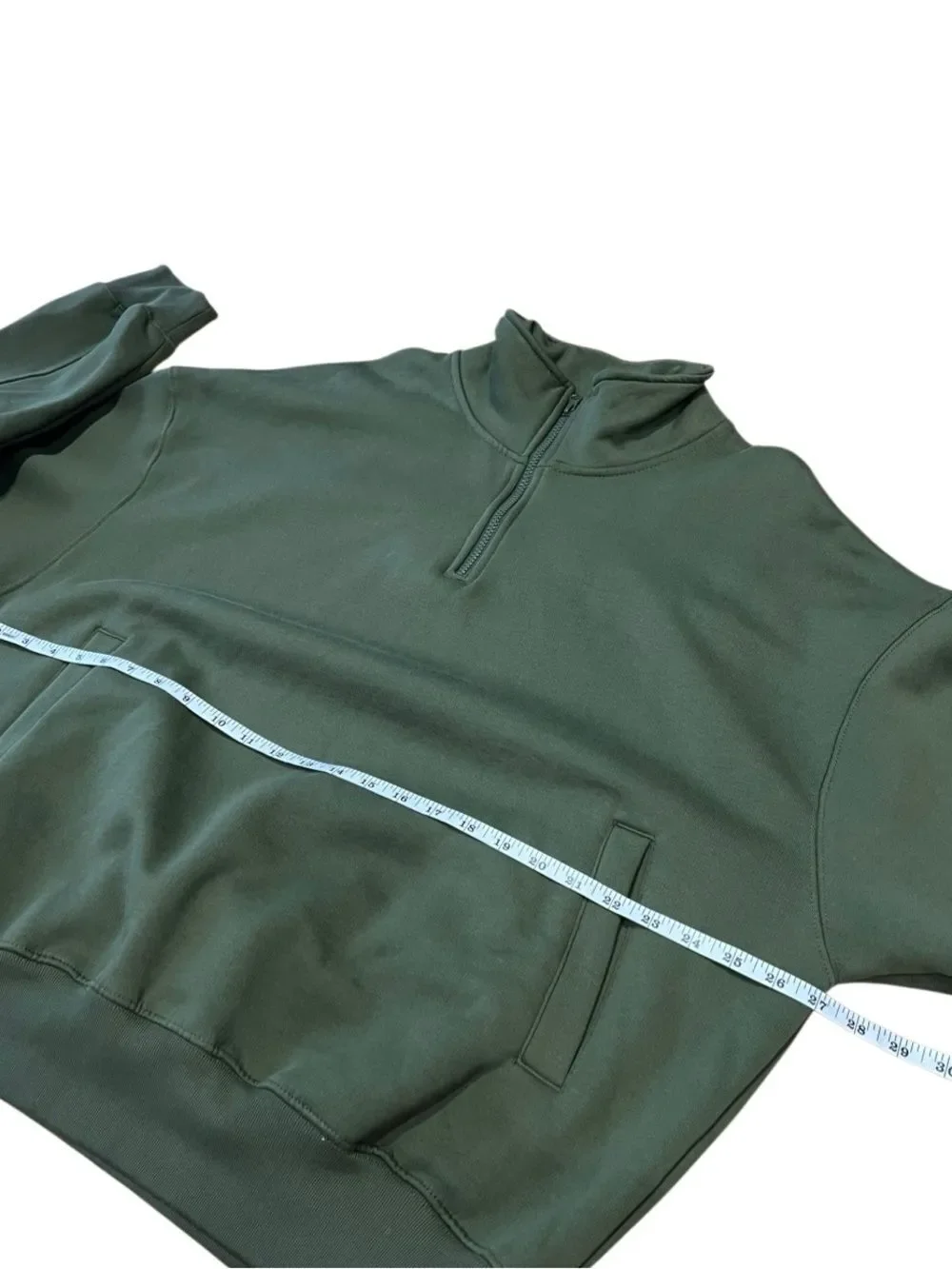 Zara Men’s Green Half-Zip Pullover Sweater Size Large